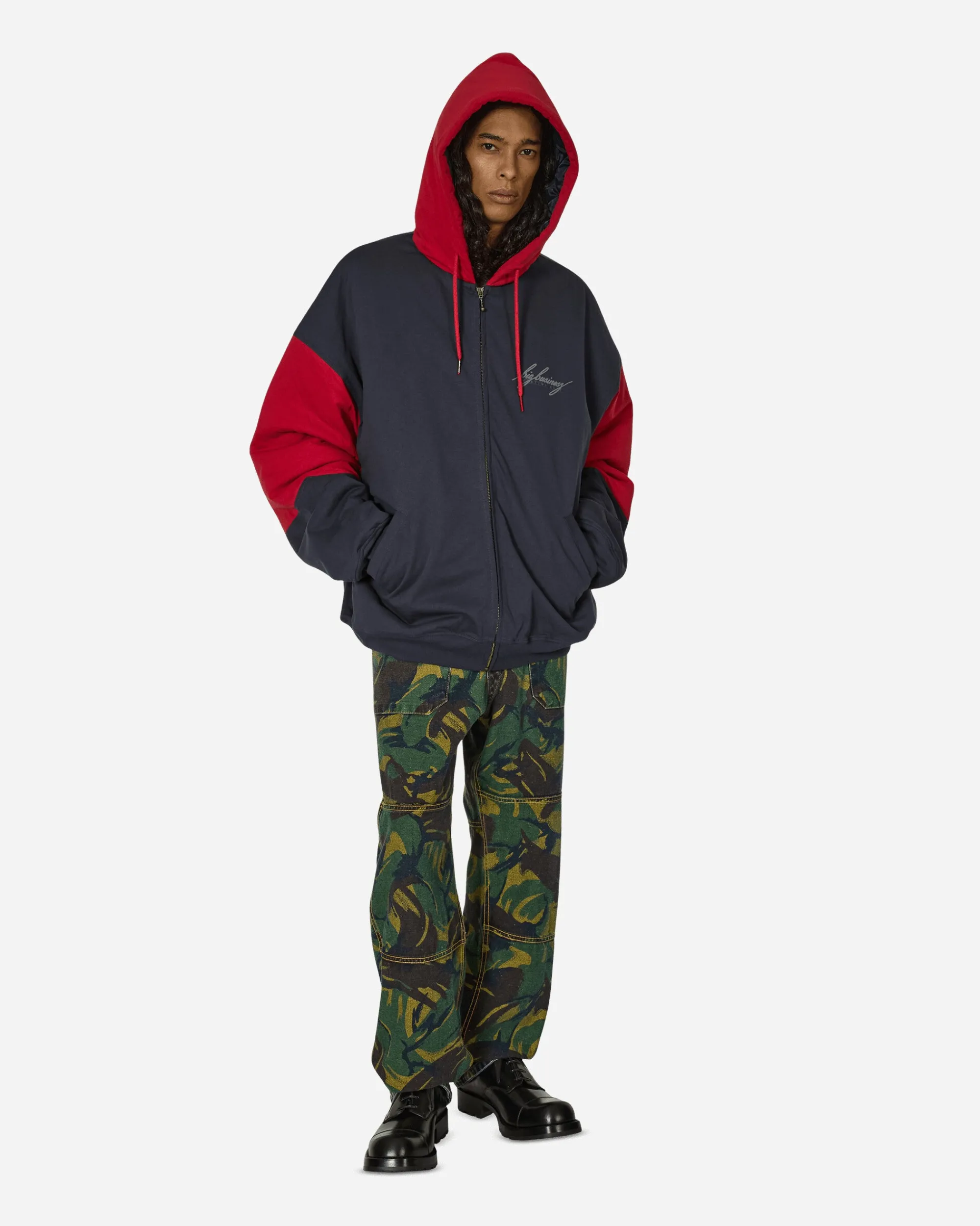 Martine Rose Pants^Reversible Camo Jeans Blue