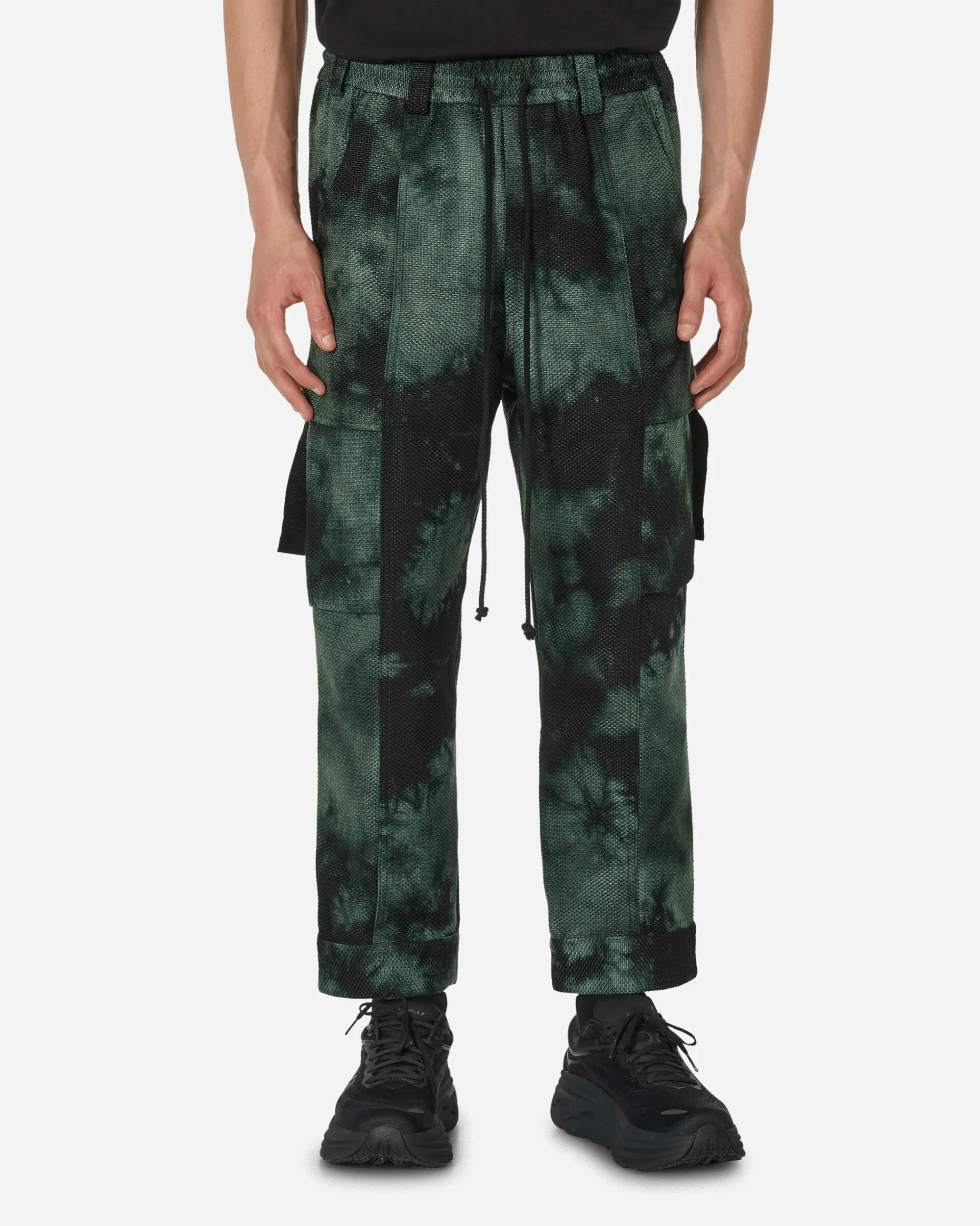 Song for the Mute Pants^Rounded Velvet Tabbed Cargo Pants Green