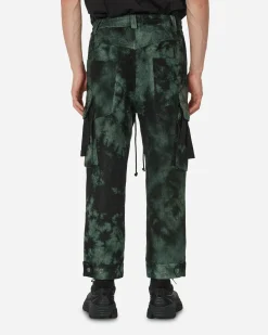Song for the Mute Pants^Rounded Velvet Tabbed Cargo Pants Green