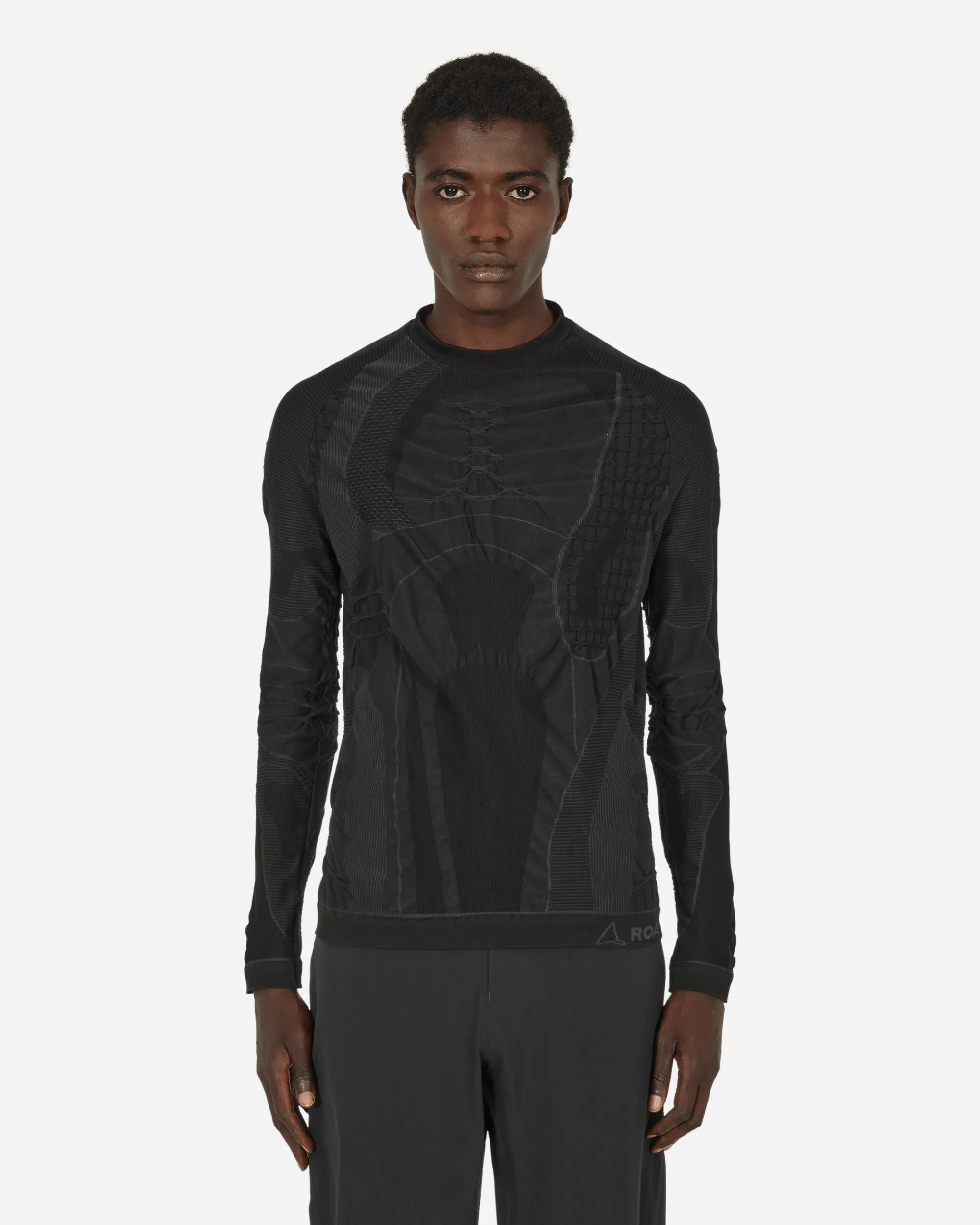 ROA Knitwear^Roundneck 3D Knit Grey / Black