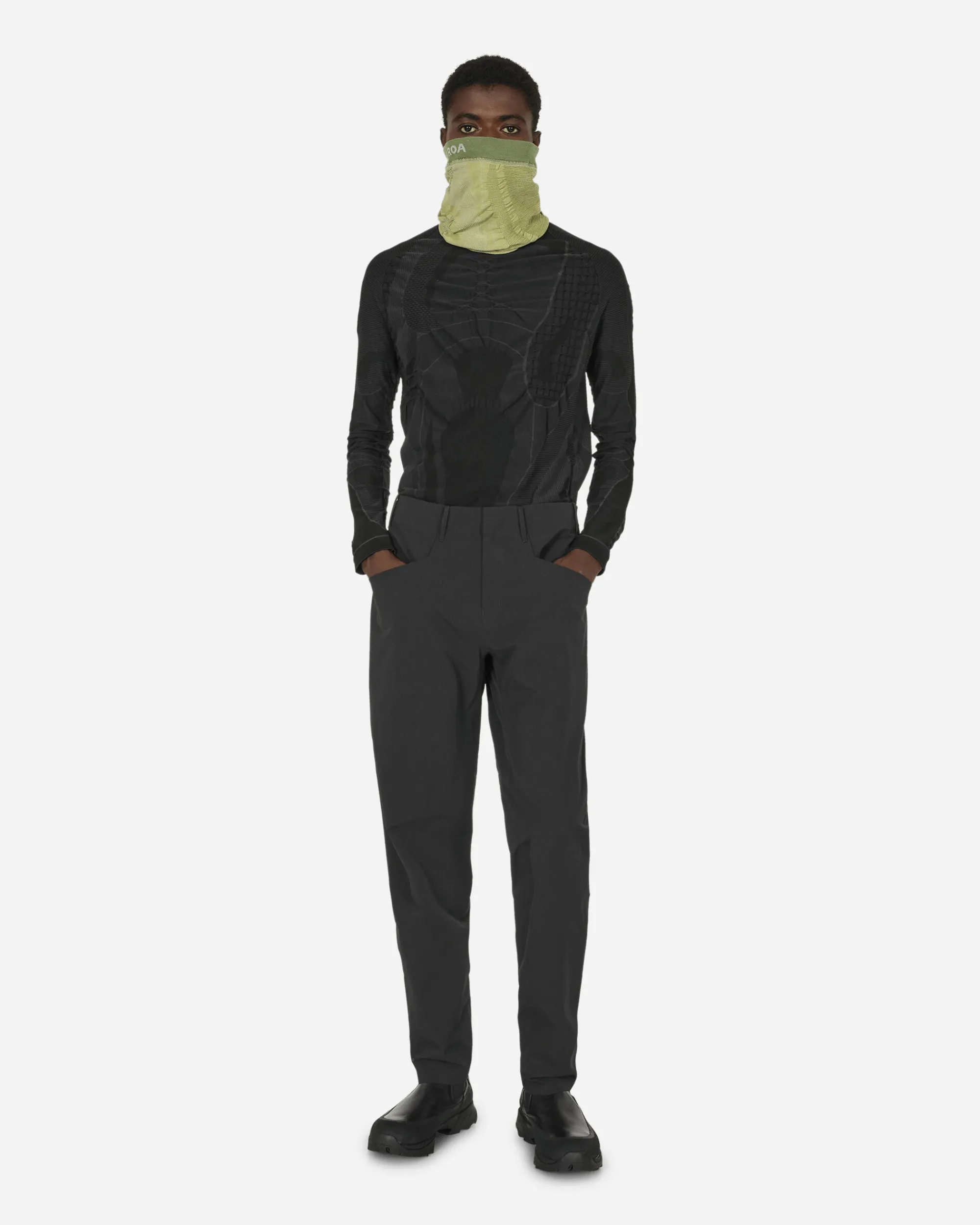 ROA Knitwear^Roundneck 3D Knit Grey / Black