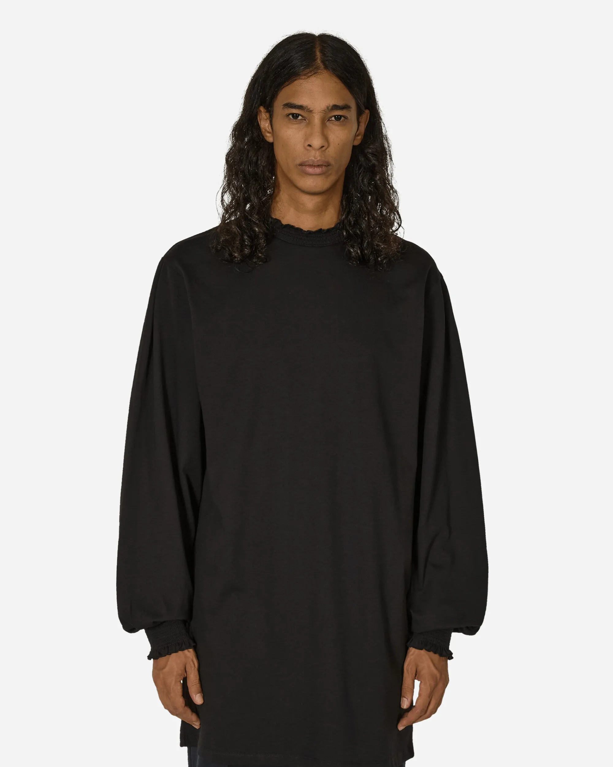 Random Identities T-Shirts^Ruffle Longsleeve Dress Black