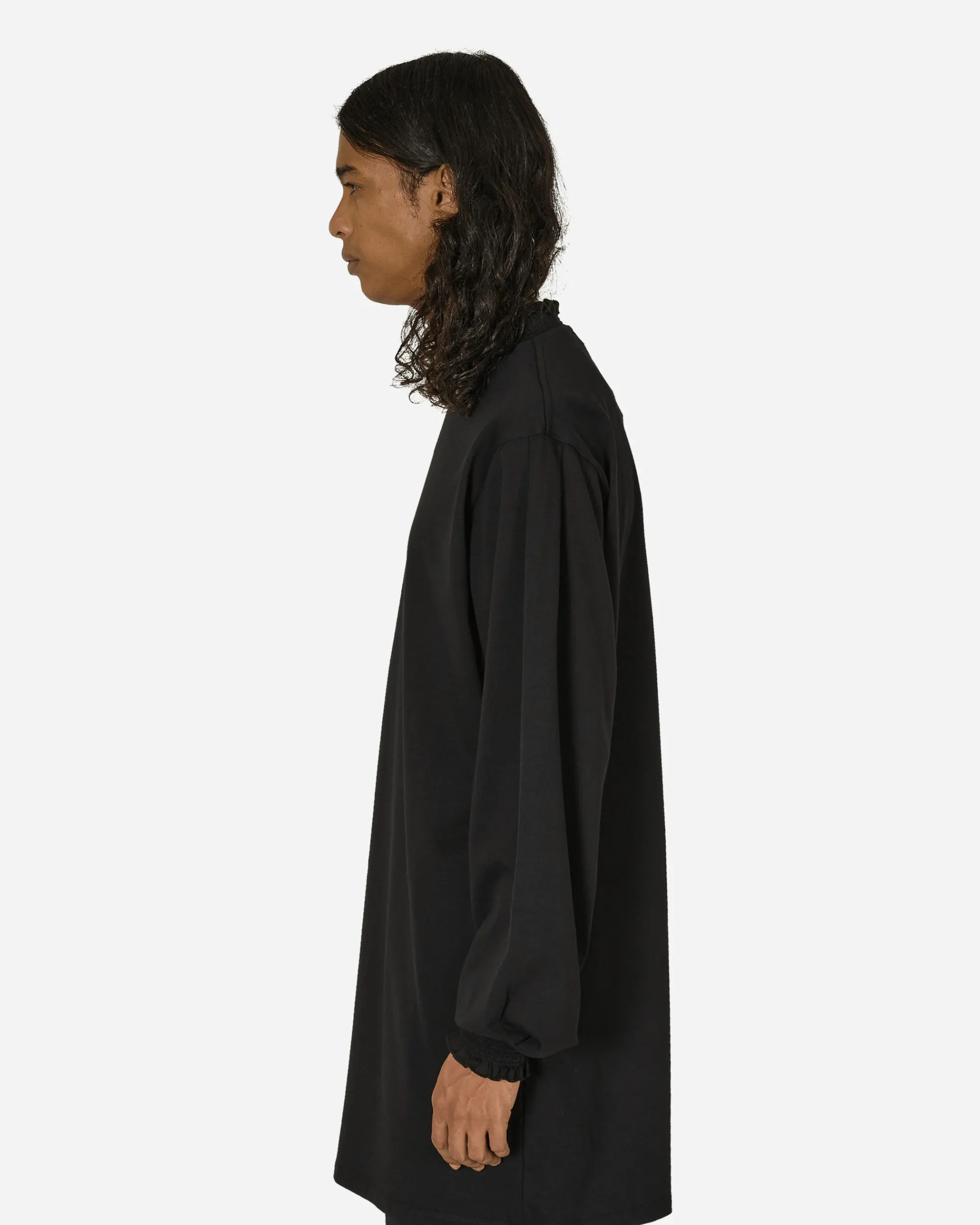 Random Identities T-Shirts^Ruffle Longsleeve Dress Black