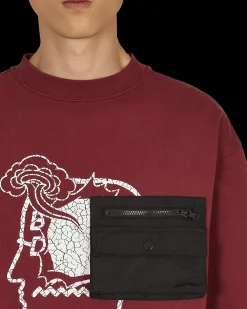 Brain Dead Sweatshirts^Saturated Voids Crewneck Sweatshirt Red