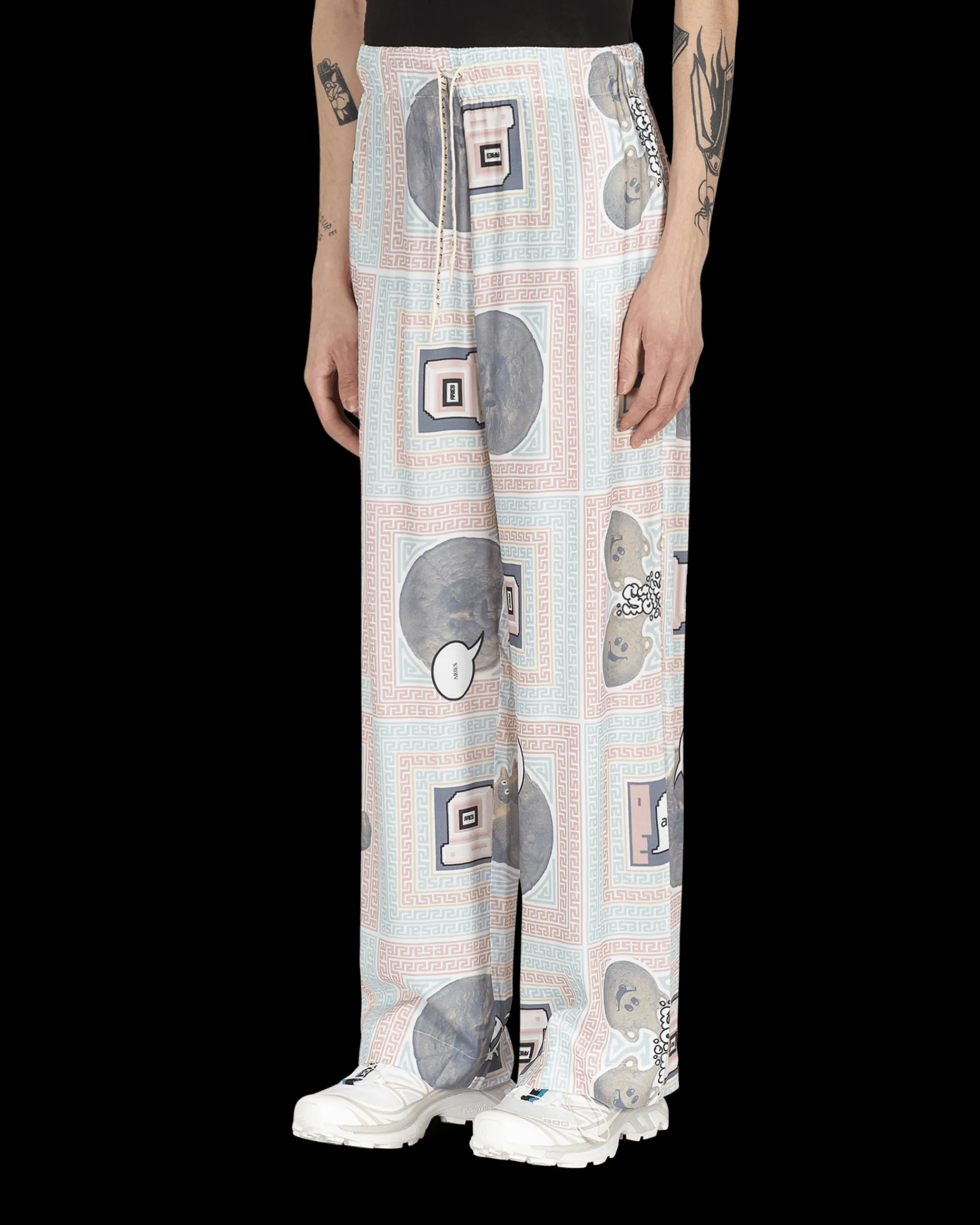Aries Pants^Scarf Print Pijama Pants Multicolor