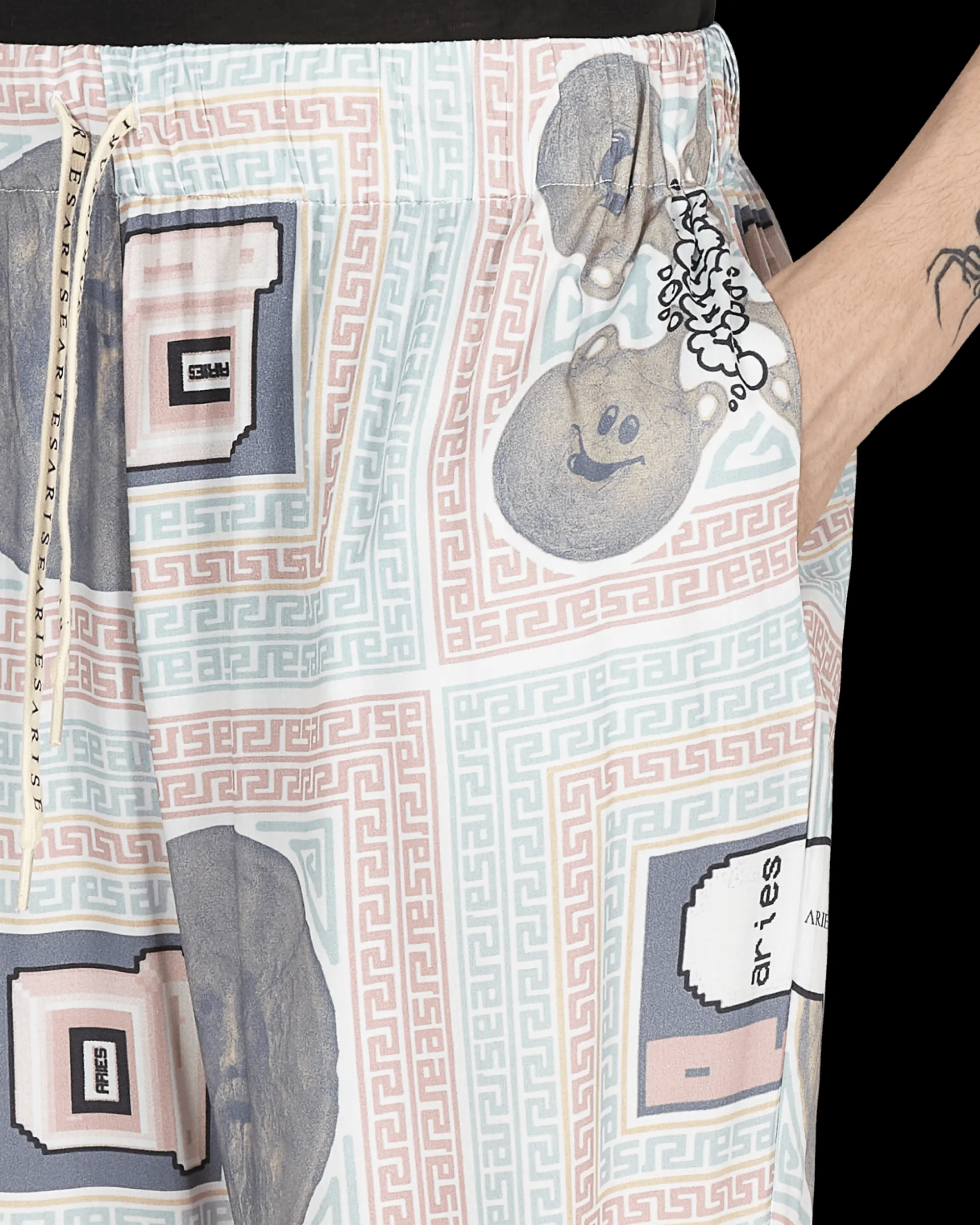 Aries Pants^Scarf Print Pijama Pants Multicolor
