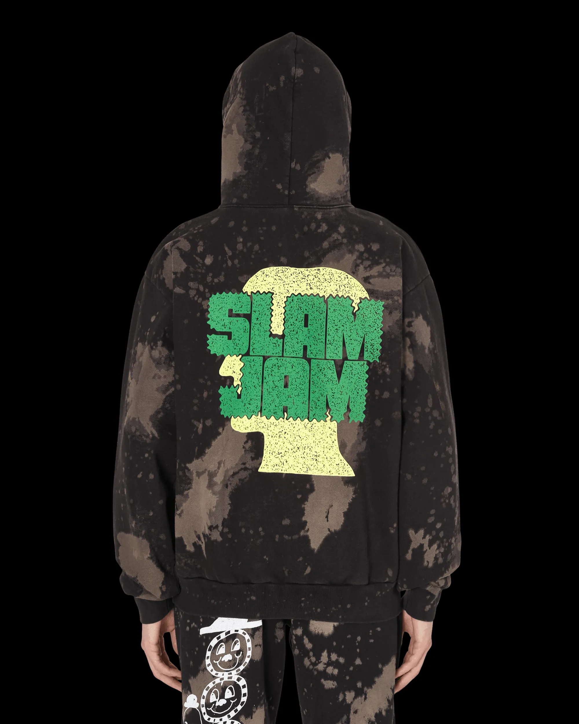 Brain Dead Sweatshirts^Slam Jam Acid Splatter Hooded Sweatshirt Black