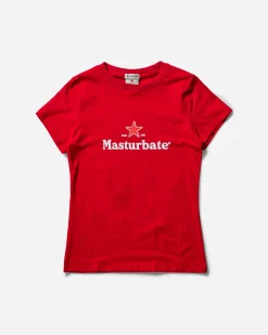 Salomé Poloudenny T-Shirts|T-Shirts^Slam Jam Masturbate T-Shirt Red