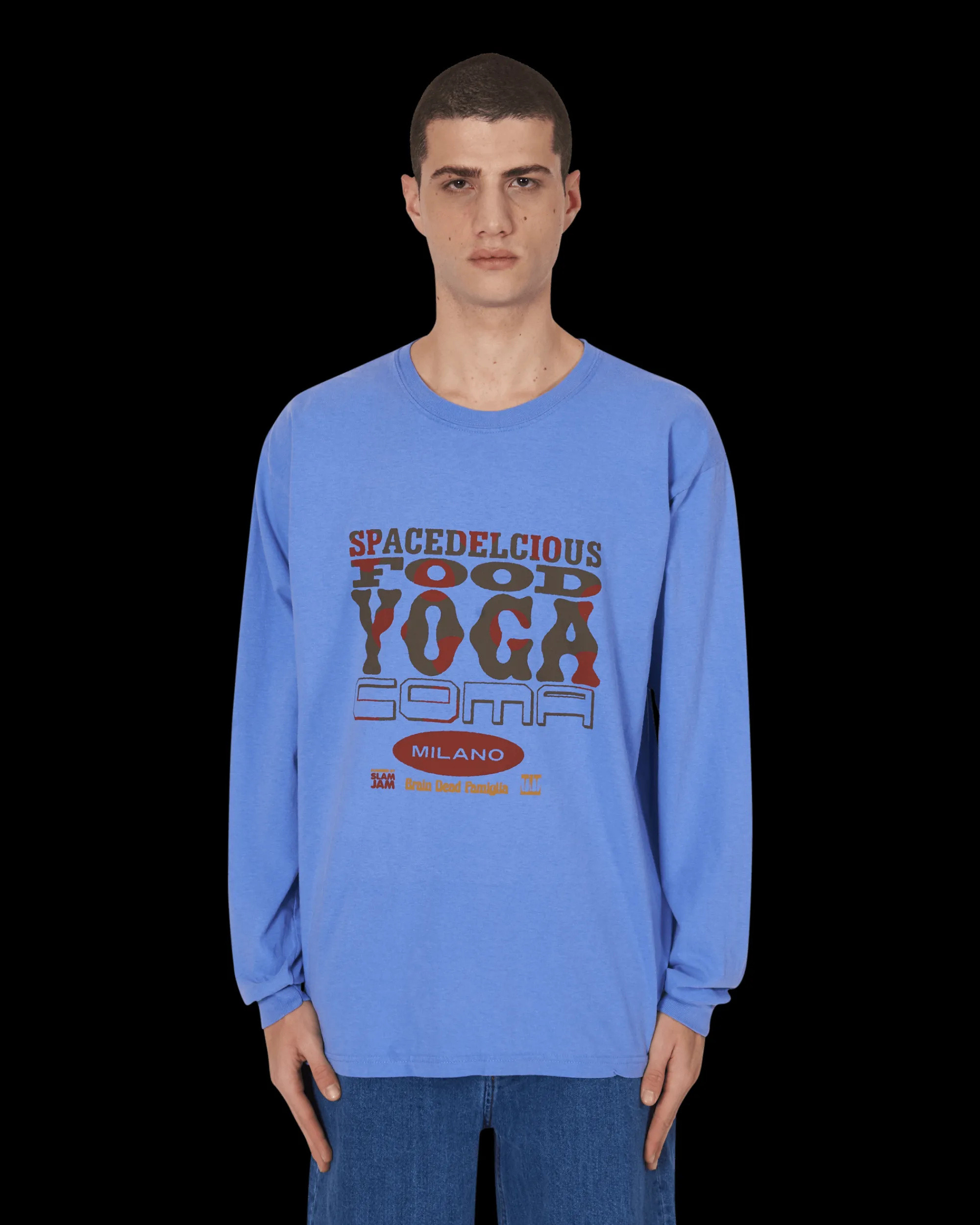Brain Dead T-Shirts^Slam Jam x SPACEDELICIOUS Longsleeve T-Shirt Blue