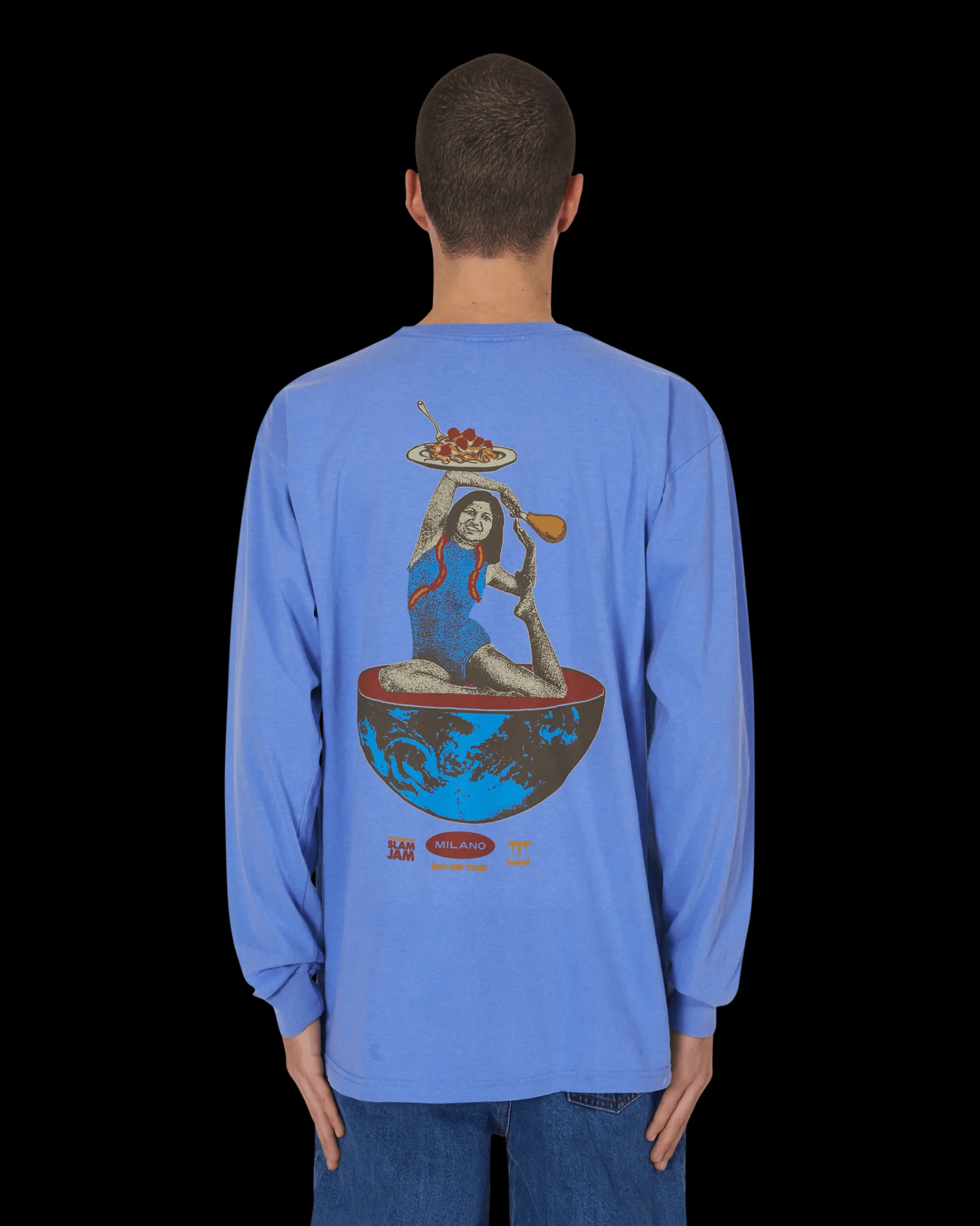Brain Dead T-Shirts^Slam Jam x SPACEDELICIOUS Longsleeve T-Shirt Blue