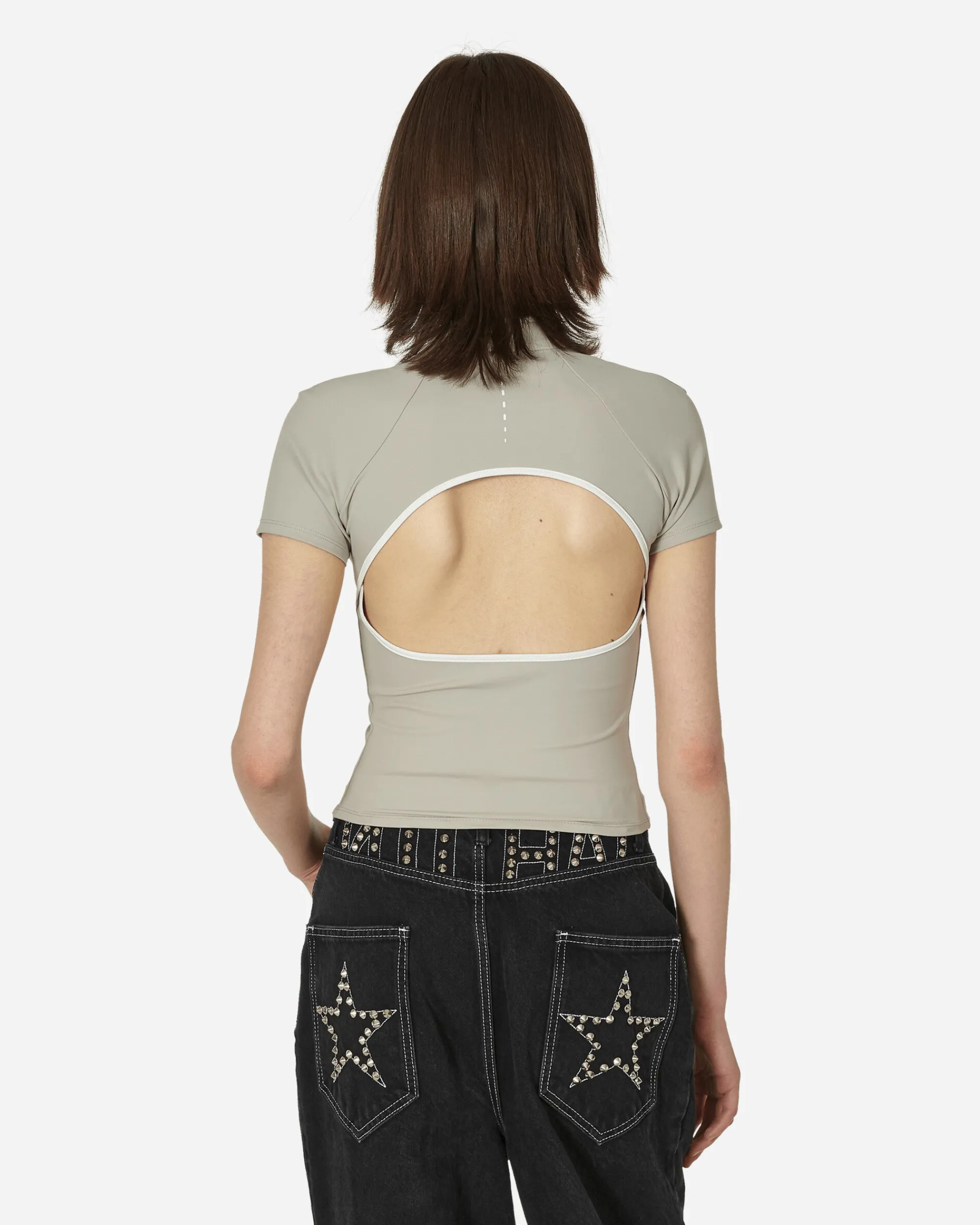 HYEIN SEO T-Shirts^Slashed Zip Top Beige