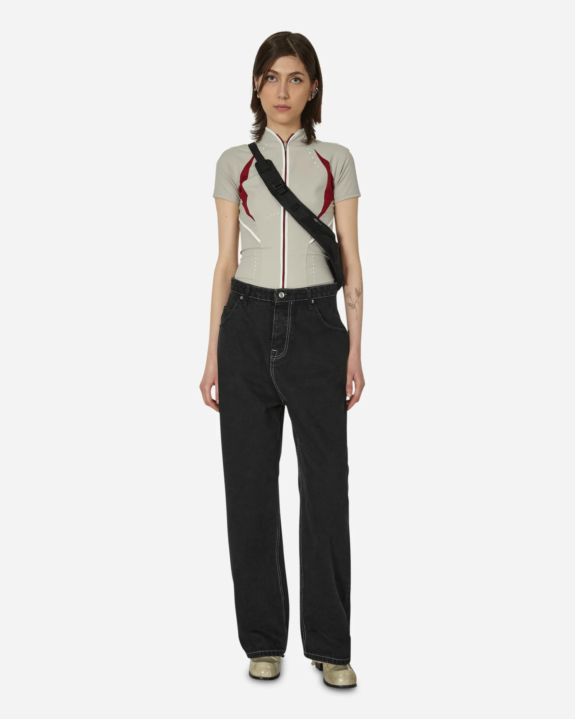 HYEIN SEO T-Shirts^Slashed Zip Top Beige