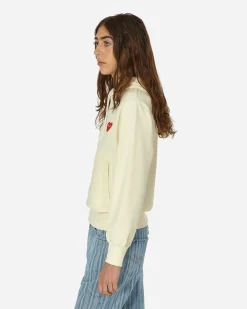 Comme Des Garçons Play Sweatshirts^Small Heart Hooded Sweatshirt Beige
