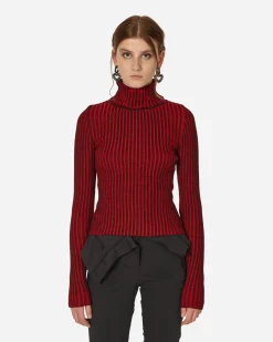 Chet Lo Knitwears^Smiley Flower Top Black / Red