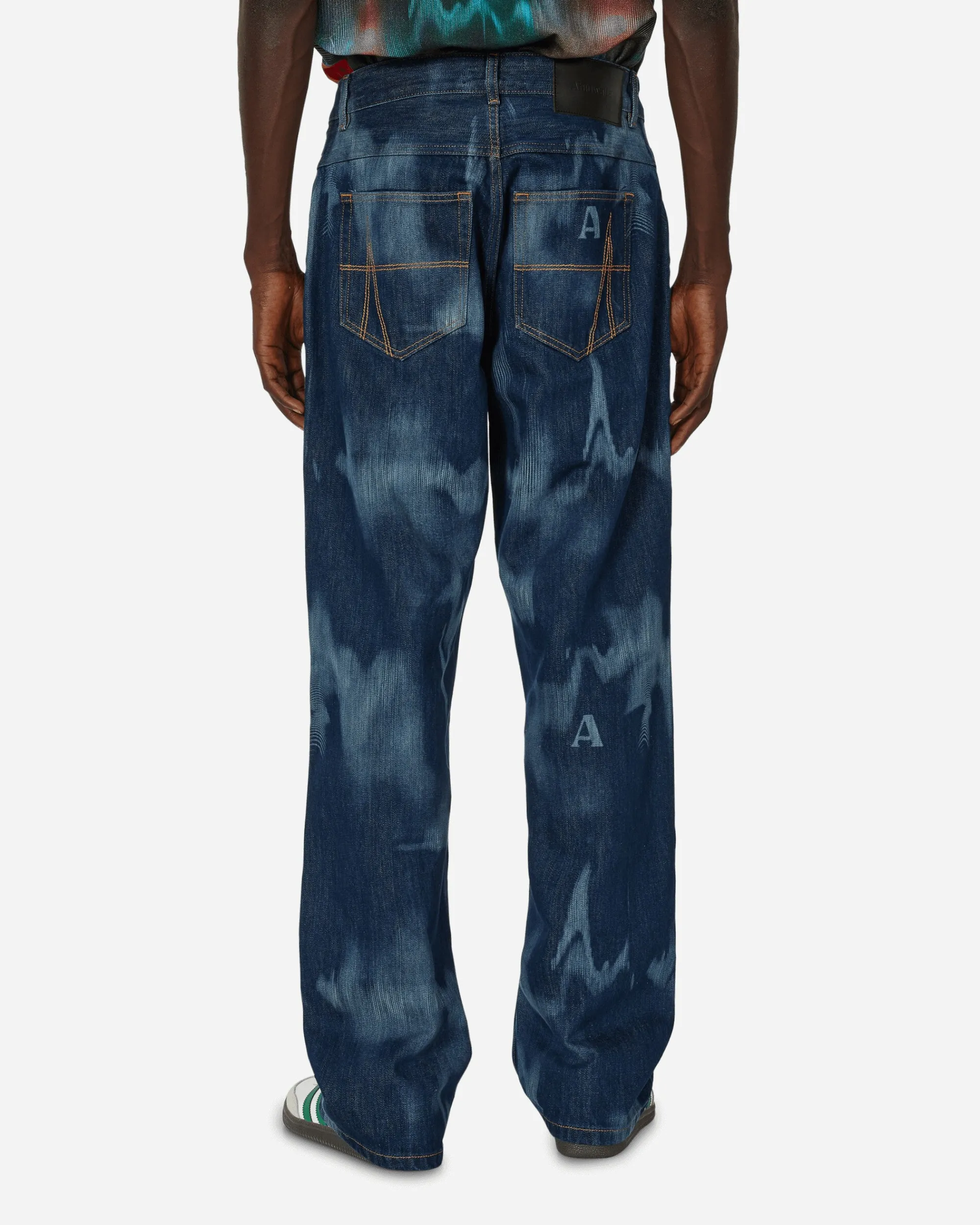 Ahluwalia Pants^Smiley Signature Low Rise Jeans Indigo