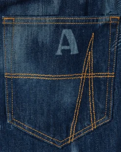 Ahluwalia Pants^Smiley Signature Low Rise Jeans Indigo
