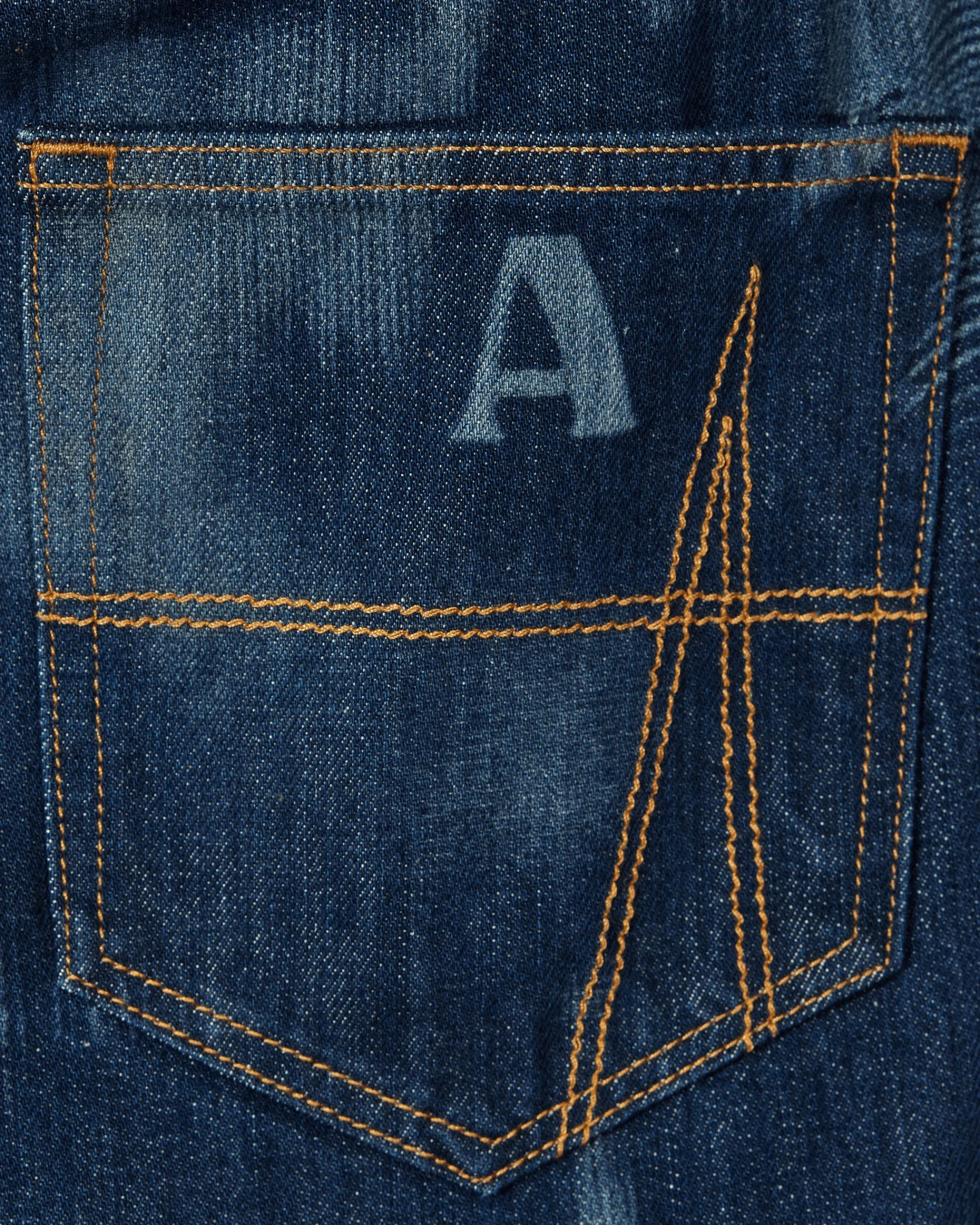 Ahluwalia Pants^Smiley Signature Low Rise Jeans Indigo
