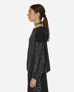 Hysteric Glamour T-Shirts^Snake Loop Pattern Longsleeve Top Black