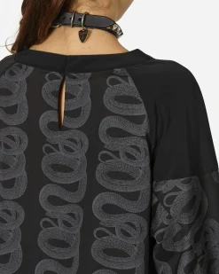 Hysteric Glamour T-Shirts^Snake Loop Pattern Longsleeve Top Black