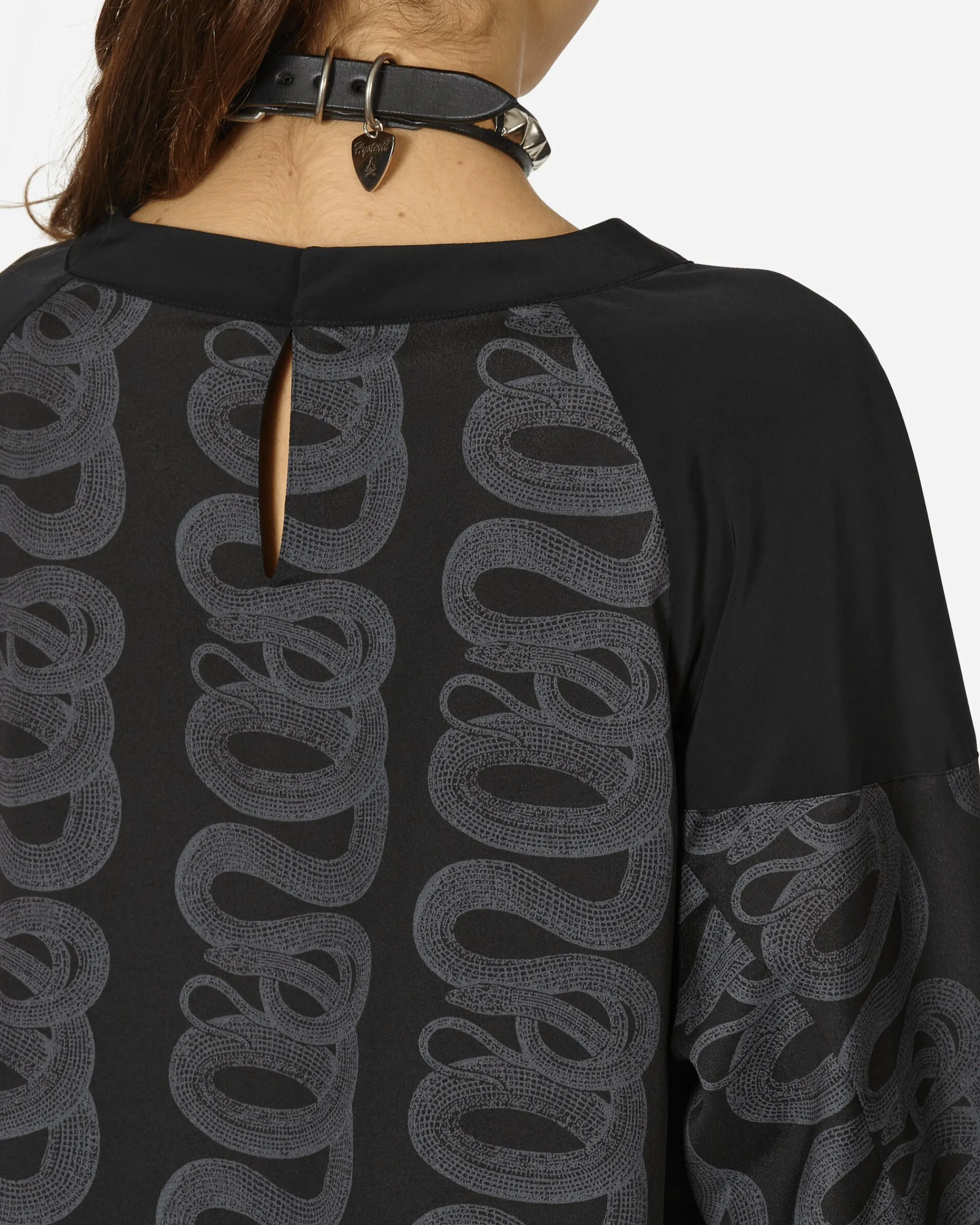Hysteric Glamour T-Shirts^Snake Loop Pattern Longsleeve Top Black