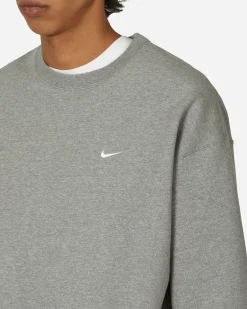 Nike Sweatshirts^Solo Swoosh Crewneck Sweatshirt Dark Grey Heather