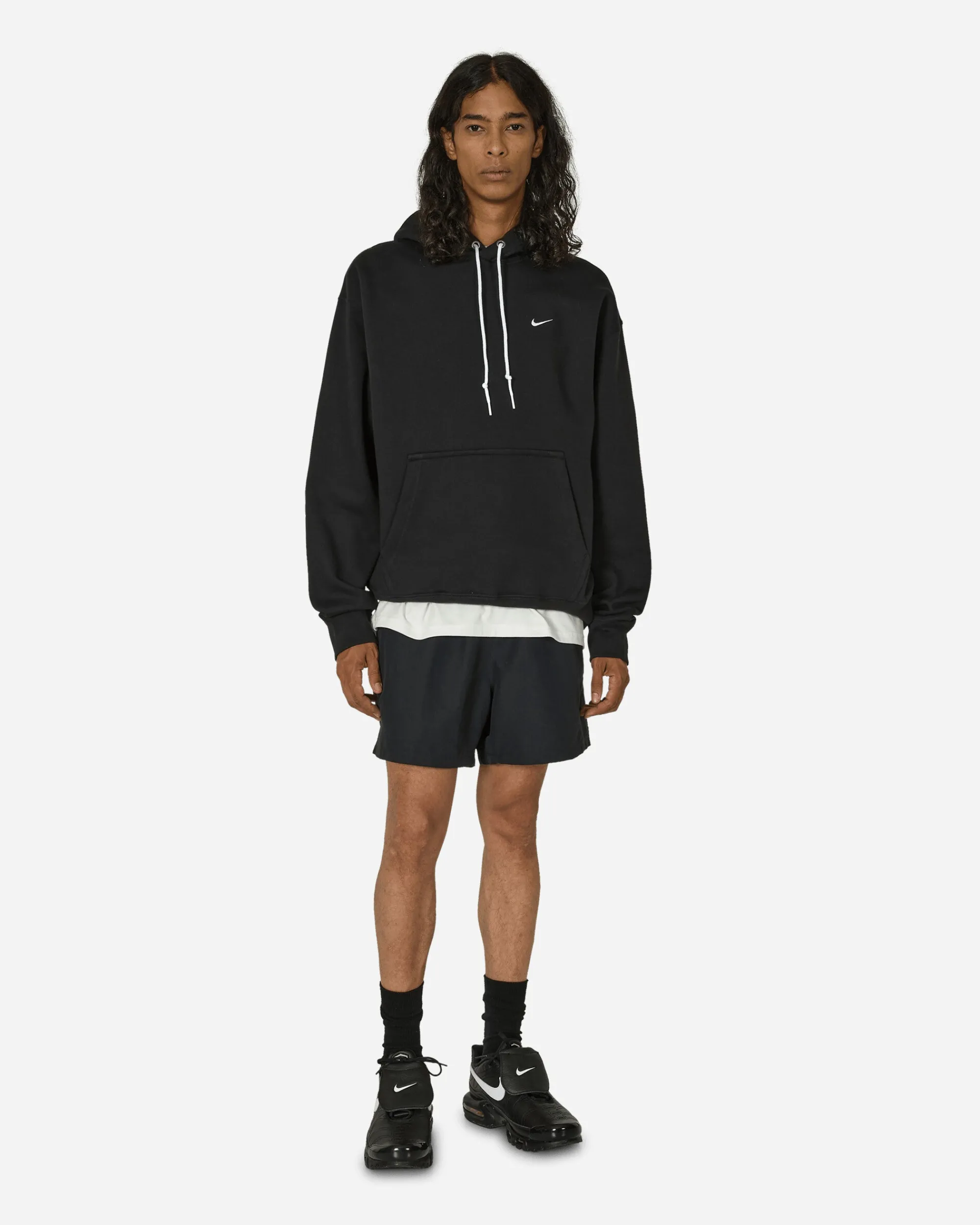 Nike Sweatshirts^Solo Swoosh Hooded Sweatshirt Black