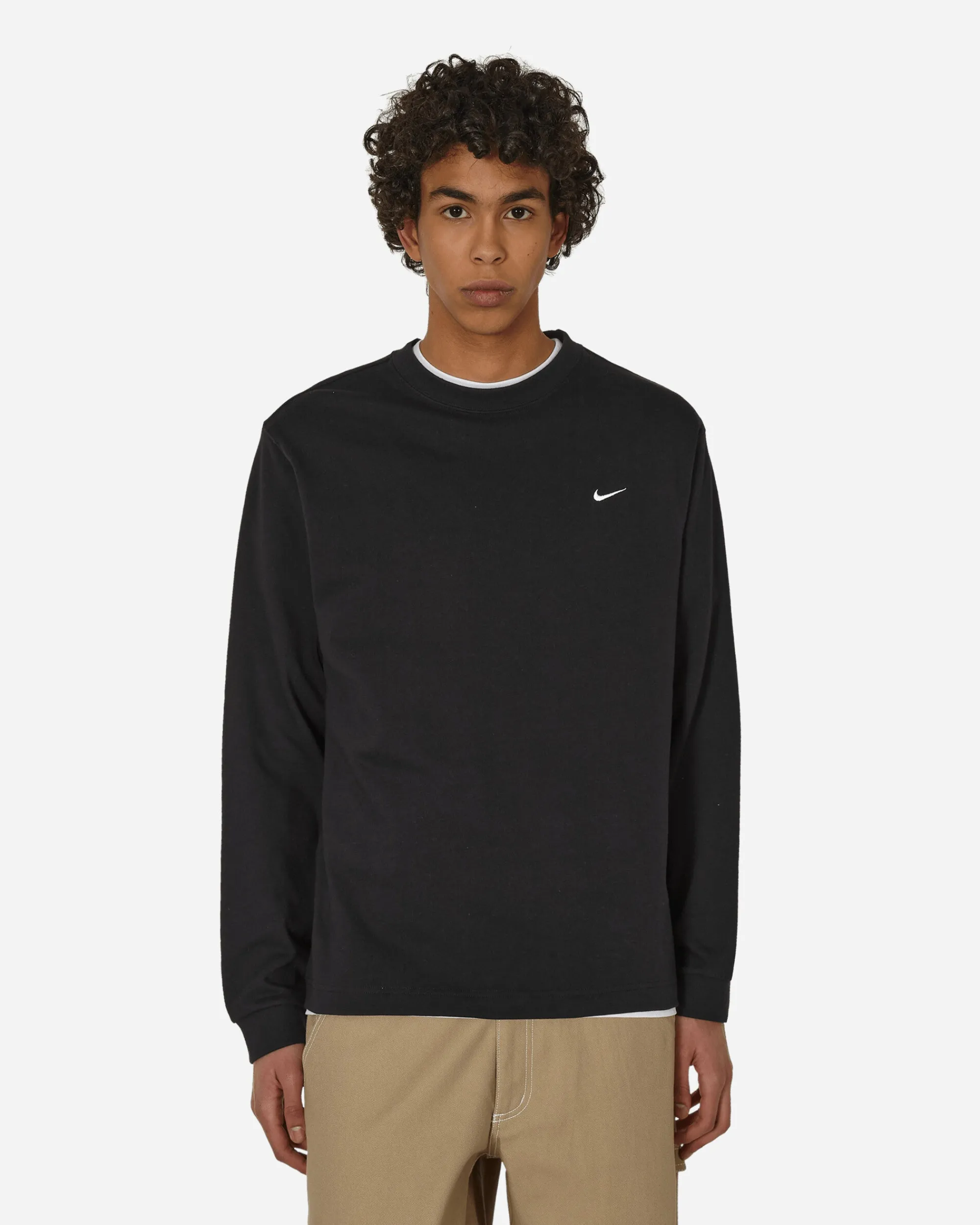 Nike T-Shirts^Solo Swoosh Longsleeve T-Shirt Black