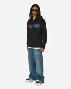 aNYthing Sweatshirts^Speedball Logo Zip-Up Hoodie Black