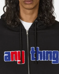 aNYthing Sweatshirts^Speedball Logo Zip-Up Hoodie Black