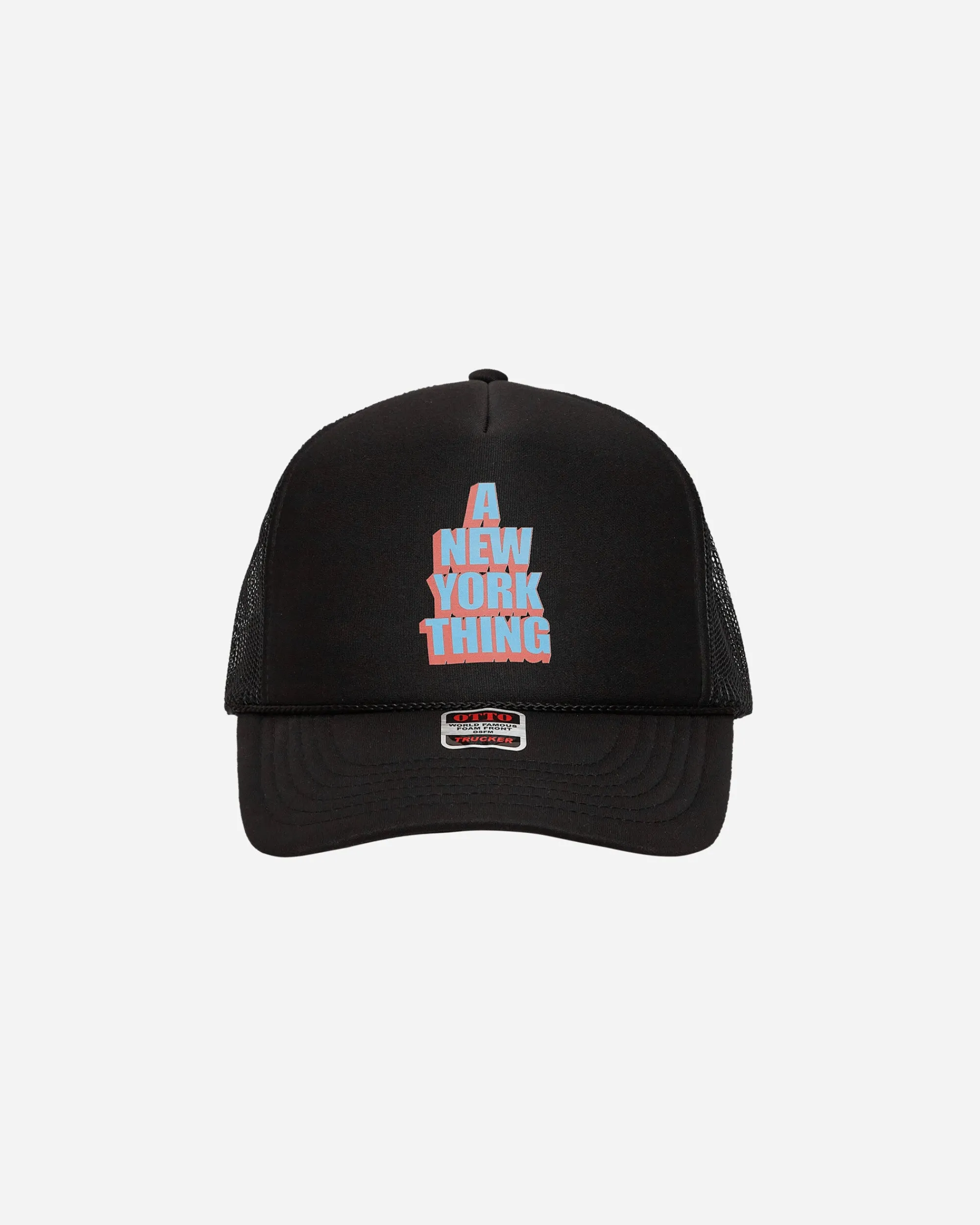 aNYthing Hats|Hats^Stacked Trucker Hat Black