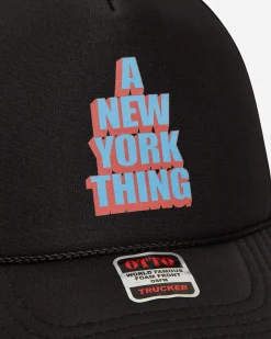 aNYthing Hats|Hats^Stacked Trucker Hat Black