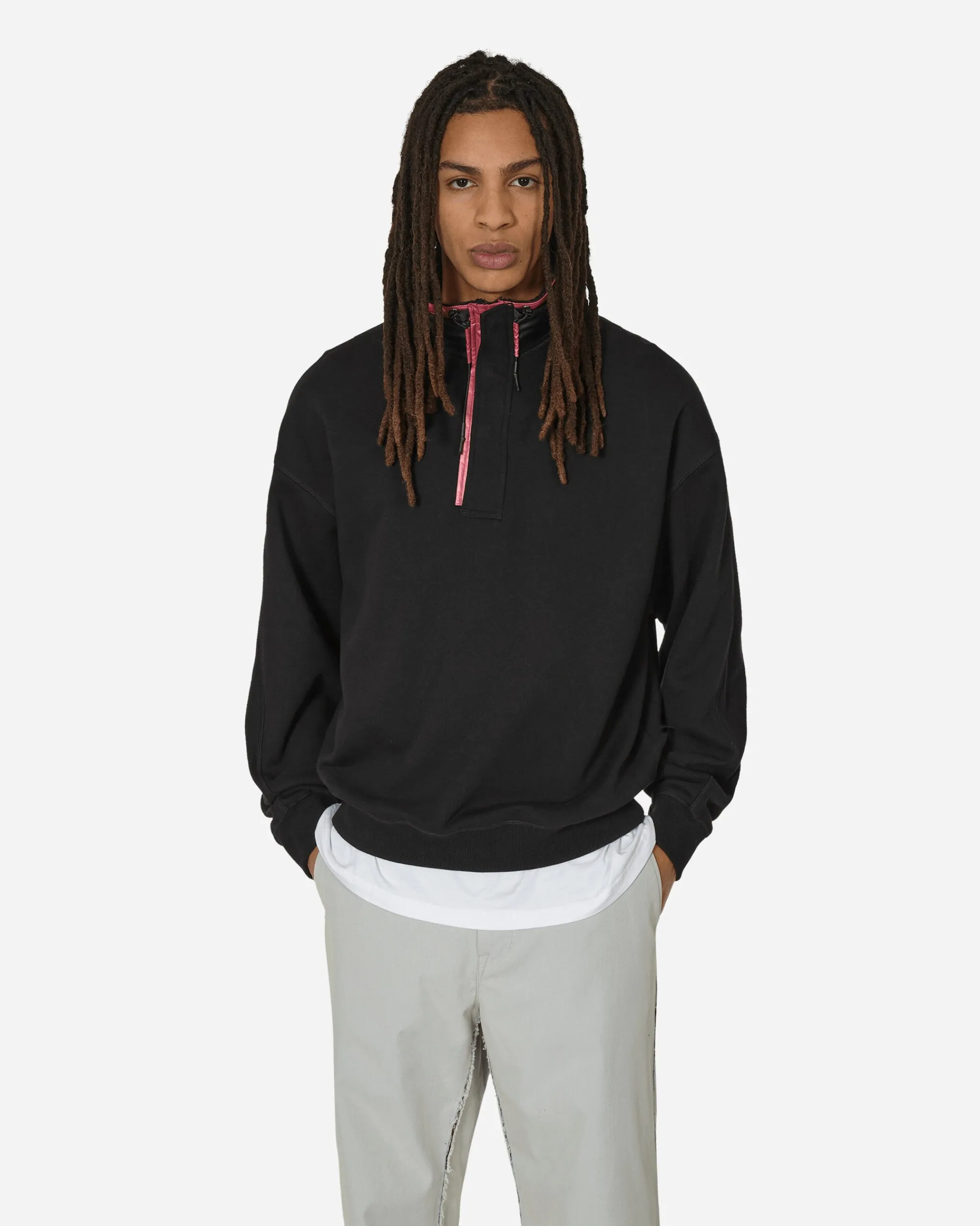 Unaffected Sweatshirts^Stand Collar Half Zip Sweatshirt Black