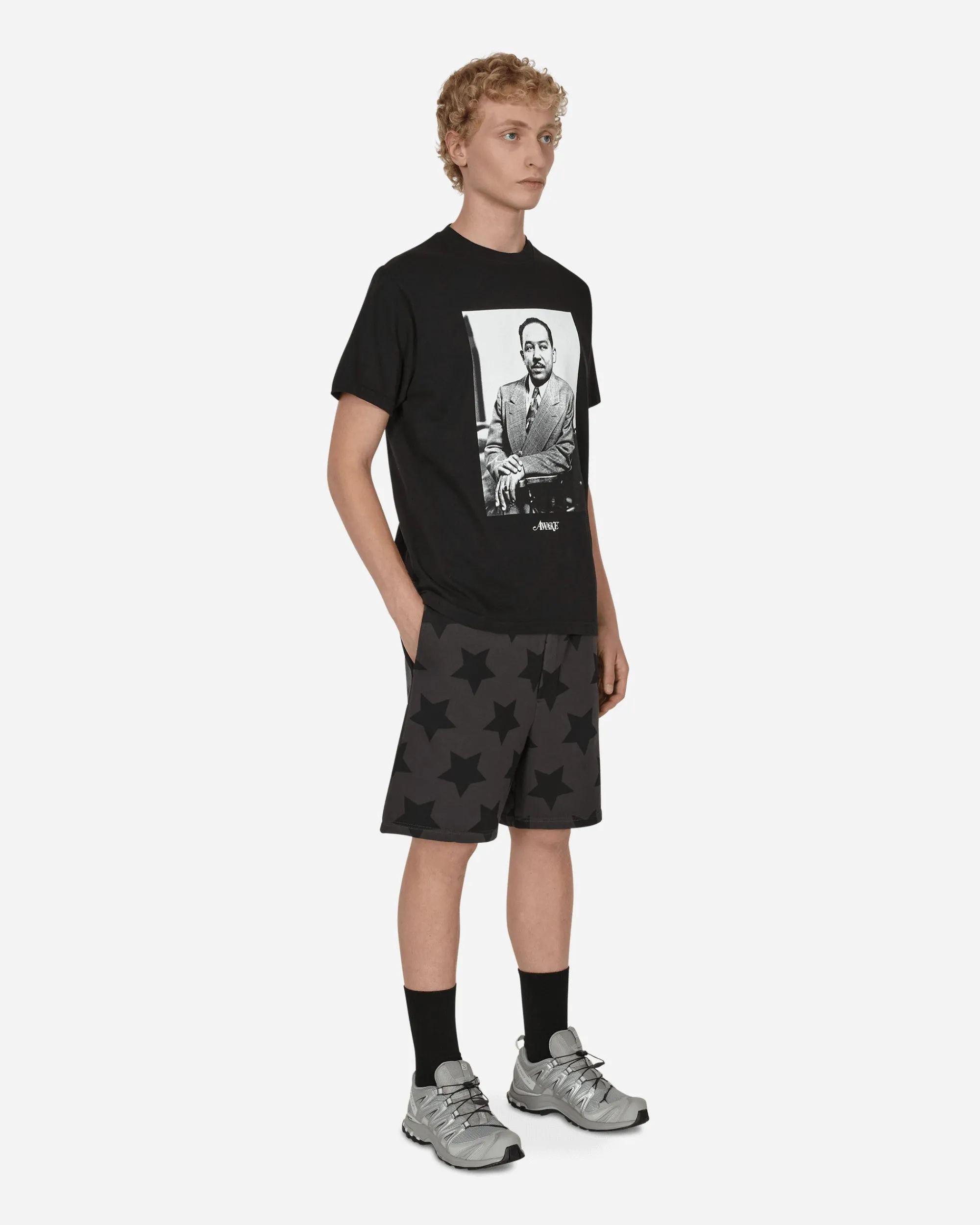 Awake NY Shorts^Star Printed Sweatshorts Grey
