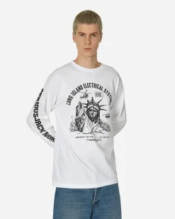 L.I.E.S. Records T-Shirts^Statue Longsleeve T-Shirt White