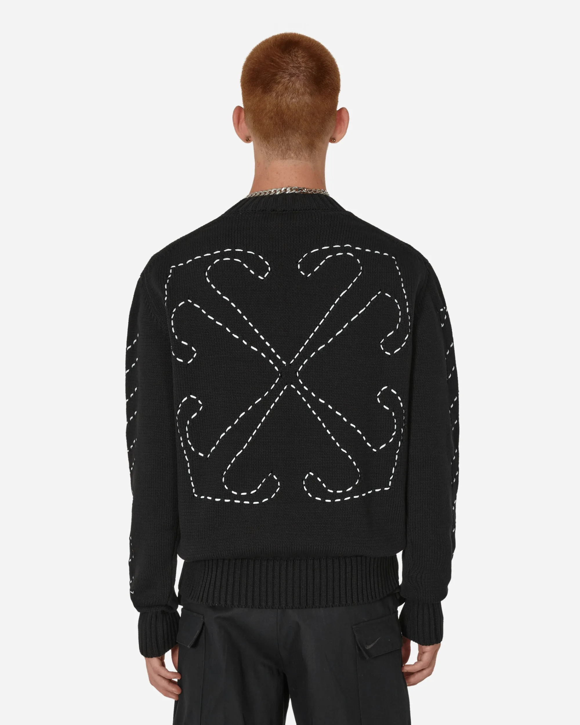 Off-White Knitwear^Stitch Arrows Diags Knit Sweater Black