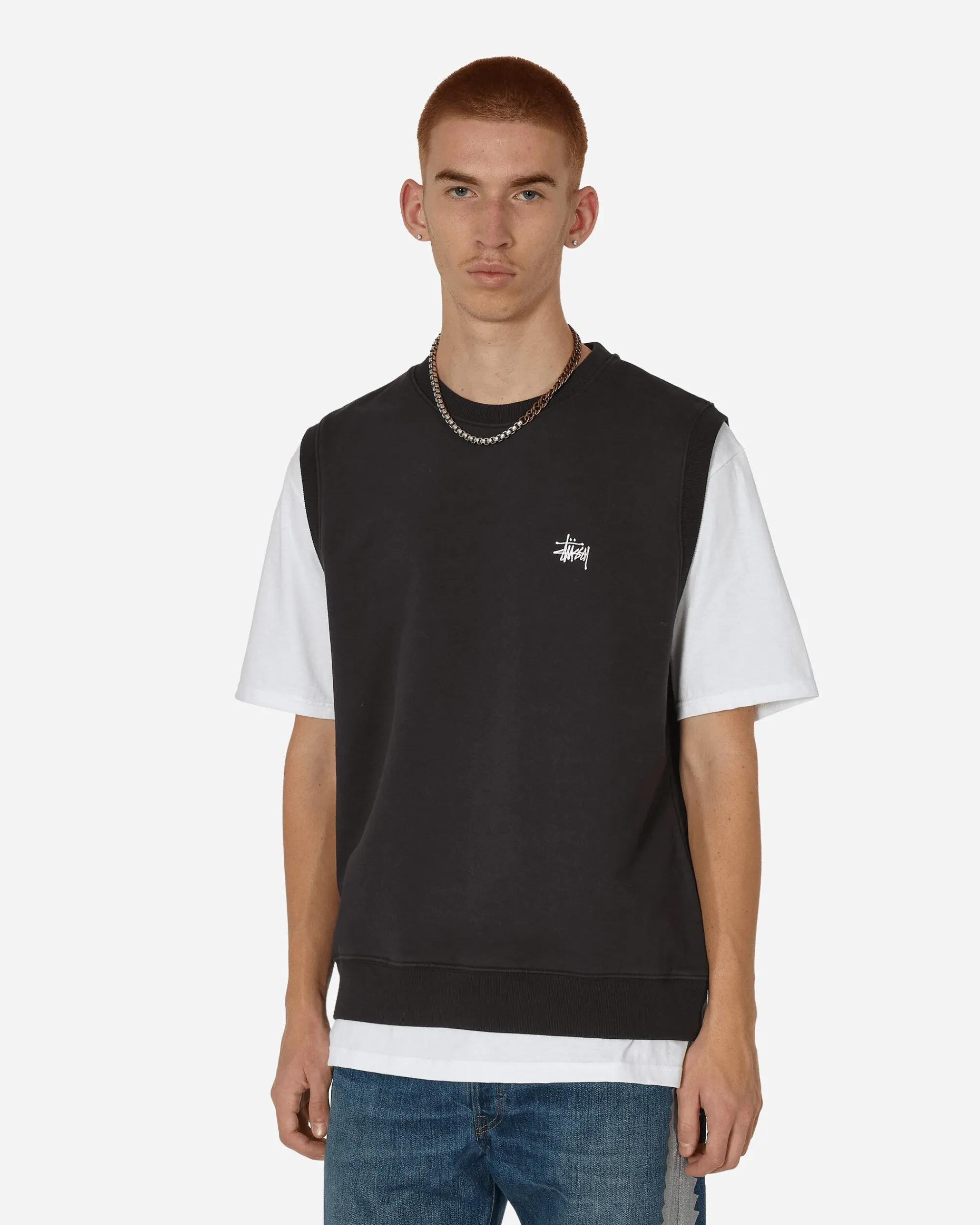 Stüssy Knitwear^Stock Fleece Vest Black