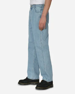 AMOMENTO Pants^Straight Fit Denim Pants Light Blue