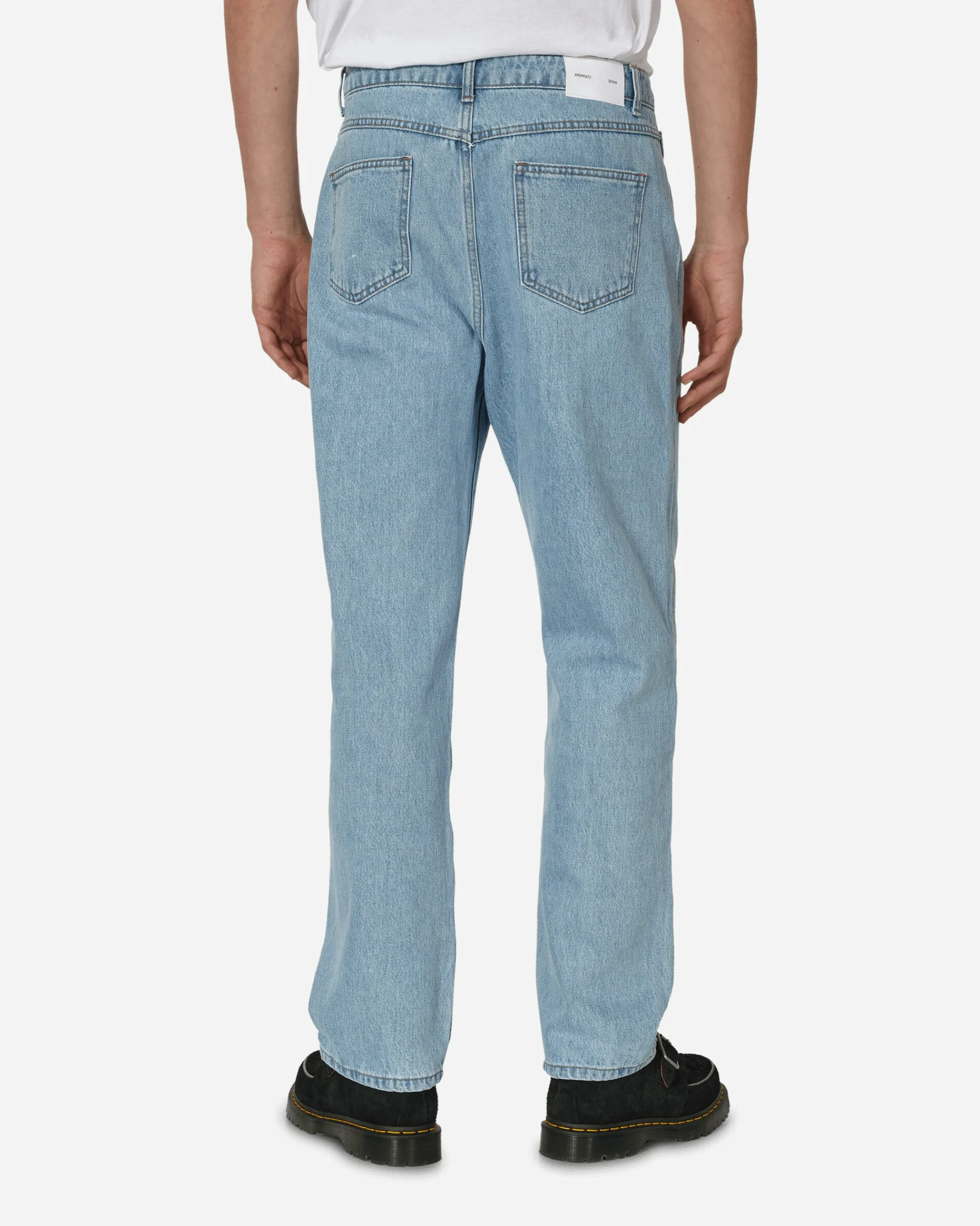 AMOMENTO Pants^Straight Fit Denim Pants Light Blue