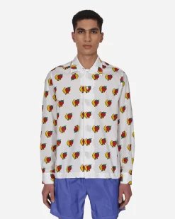 Sky High Farm Shirts^Strawberry & Moon Longsleeve Shirt White