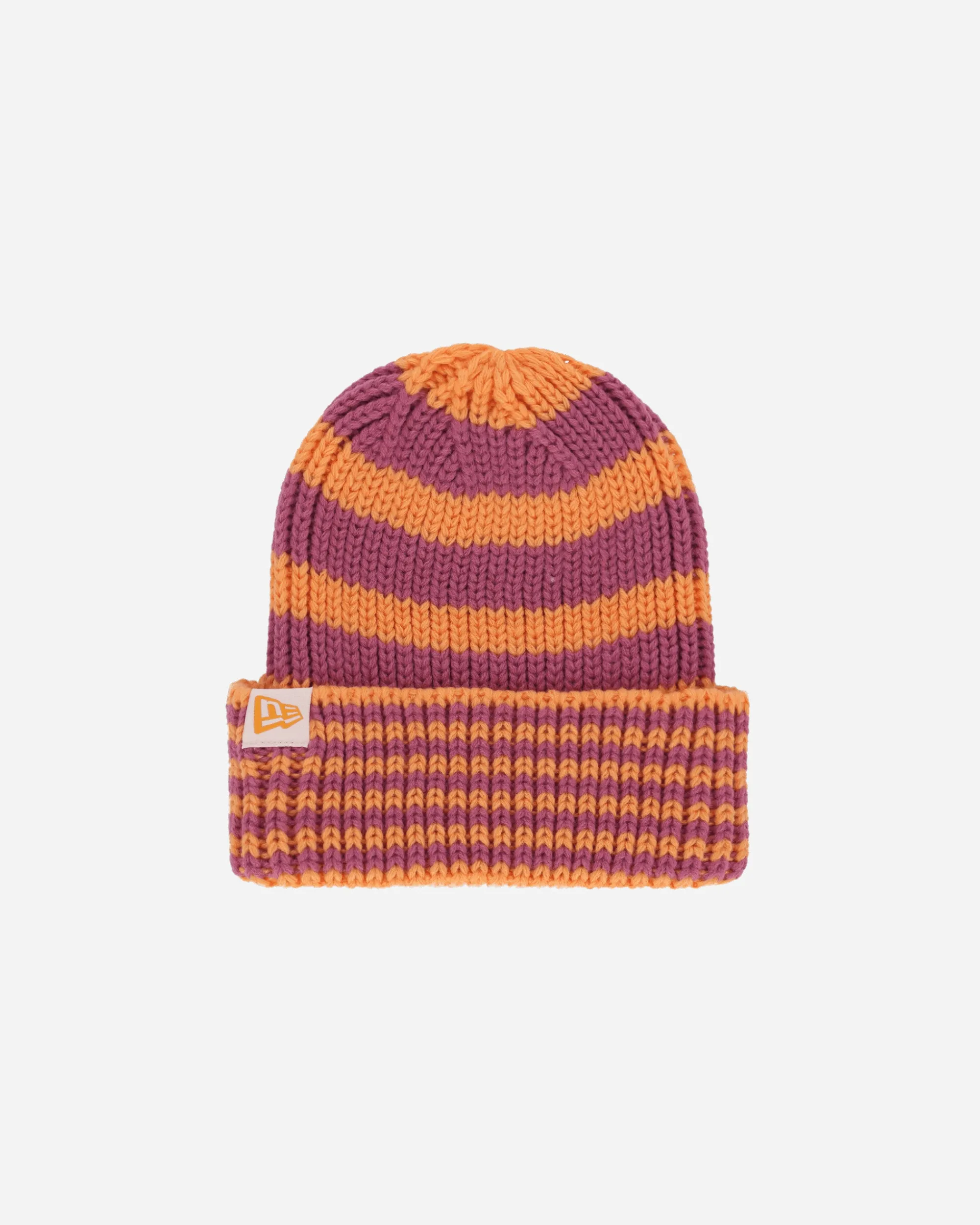 New Era Hats|Hats^Stripe Cuff Knit Beanie Orange