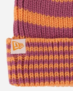 New Era Hats|Hats^Stripe Cuff Knit Beanie Orange