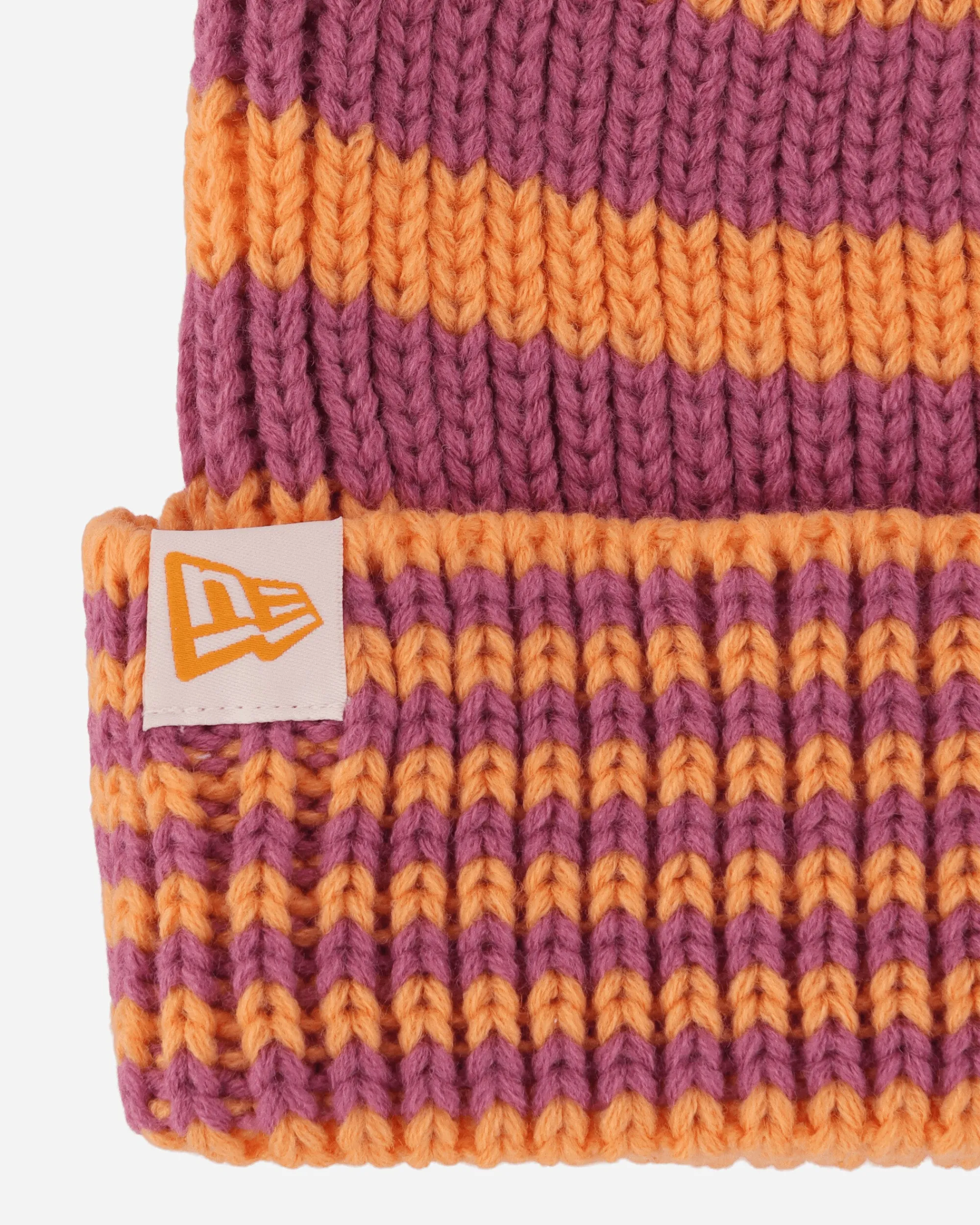 New Era Hats|Hats^Stripe Cuff Knit Beanie Orange