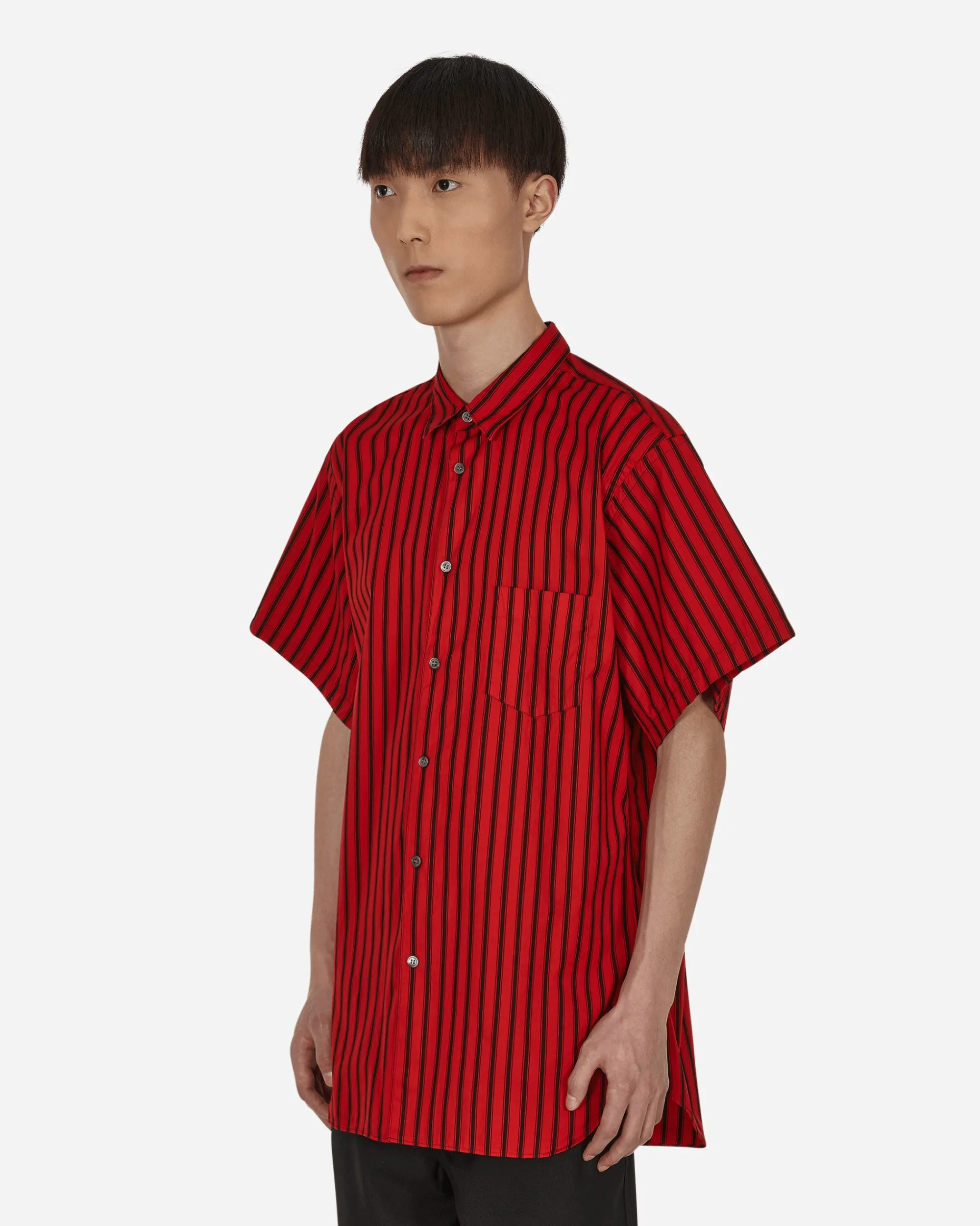 Comme Des Garçons Shirt Shirts^Stripe Shortsleeve Shirt Red