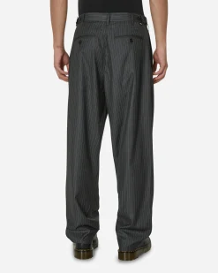 Stüssy Pants^Stripe Volume Pleated Trousers Grey