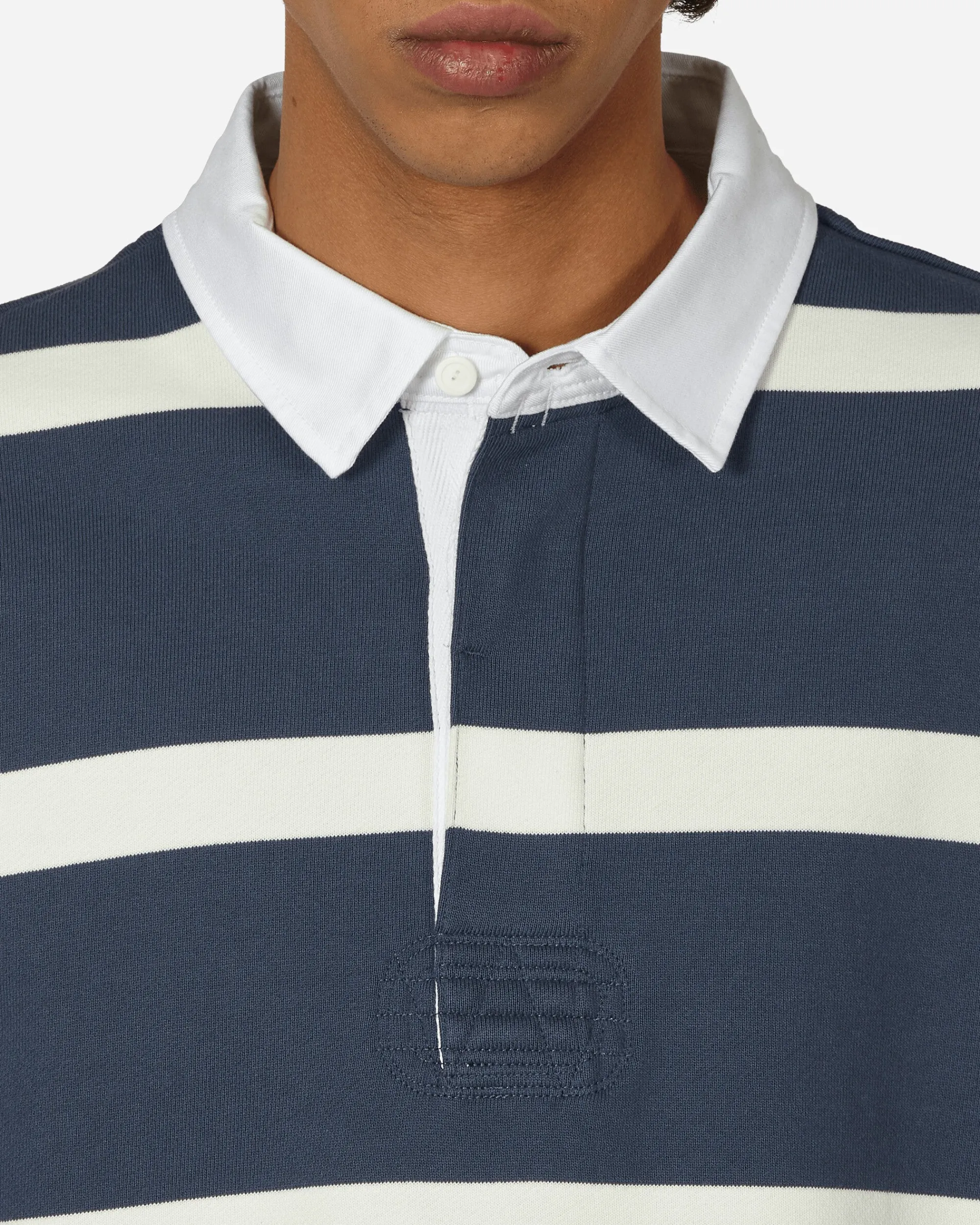 Nike T-Shirts^Striped Heavyweight Rugby Polo Shirt Thunder Blue / Sail