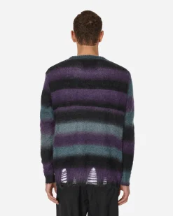 Song for the Mute Knitwear^Striped Mohair Oversized Sweater Midnight