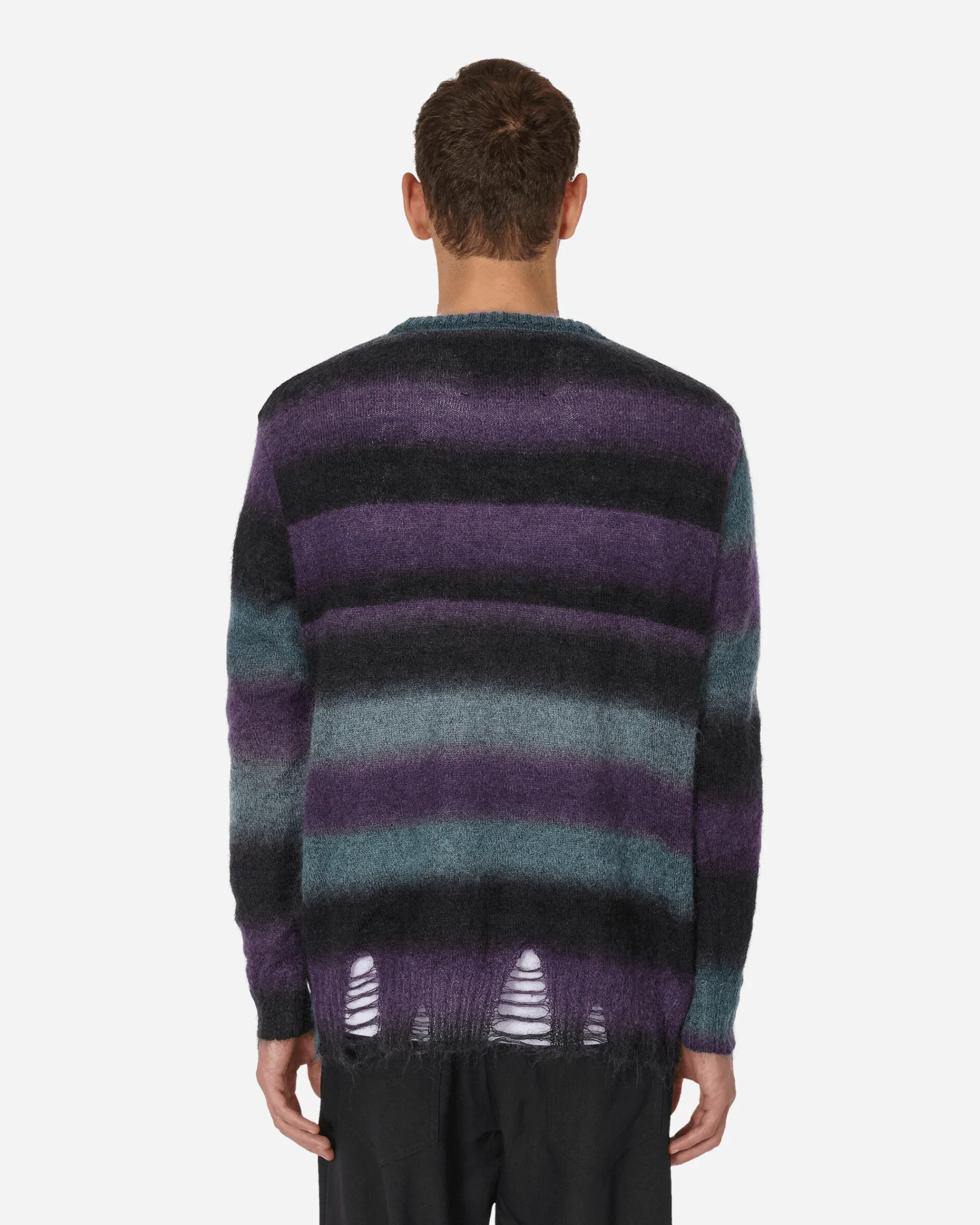 Song for the Mute Knitwear^Striped Mohair Oversized Sweater Midnight