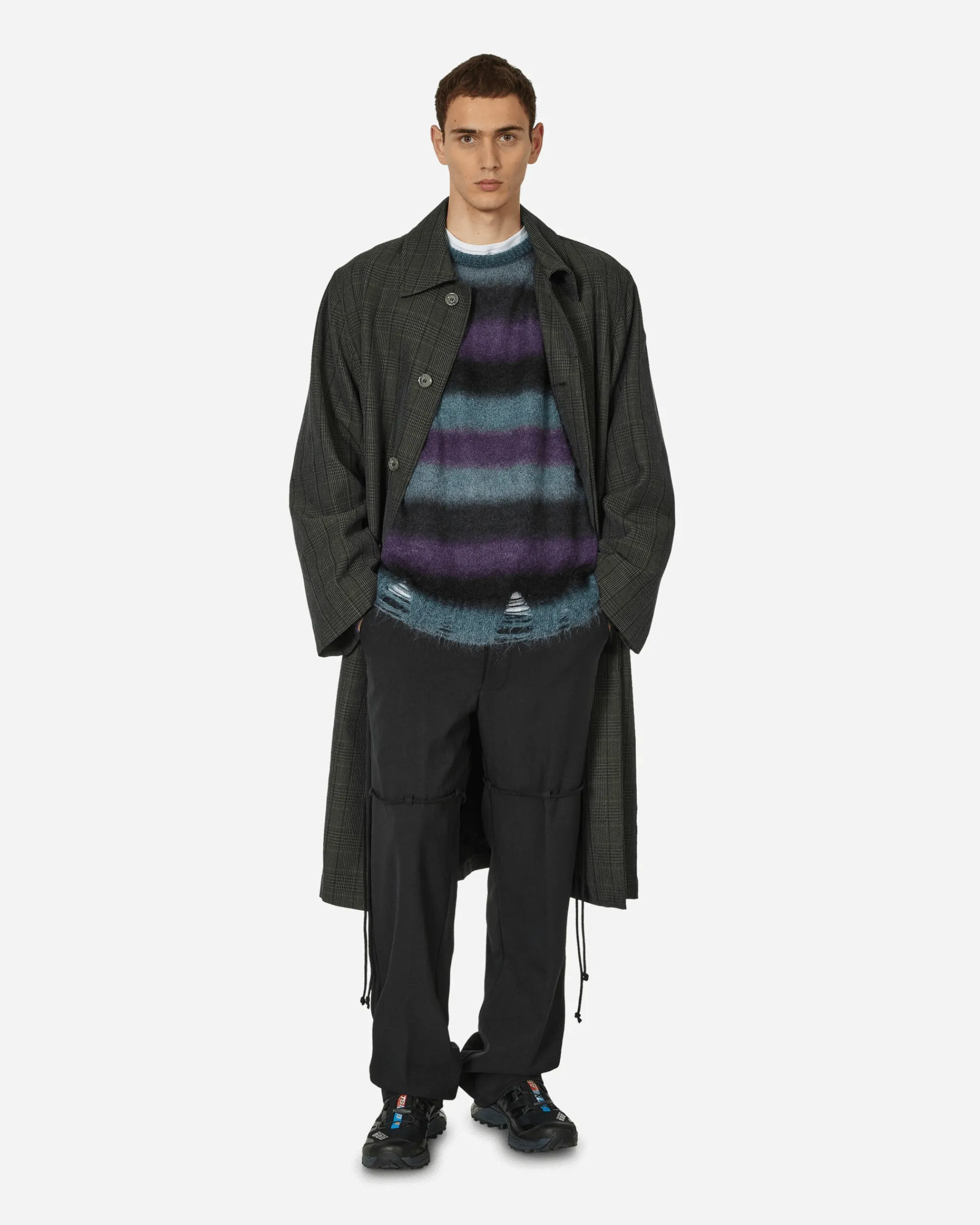 Song for the Mute Knitwear^Striped Mohair Oversized Sweater Midnight