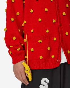 Sky High Farm Knitwear^Stuffies Strawberry Cardigan Red