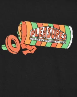 Pleasures T-Shirts^Suck Washed T-Shirt Black